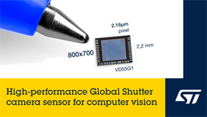意法半導體推出一款小尺寸、低功耗、高分辨率全局快門圖像傳感器